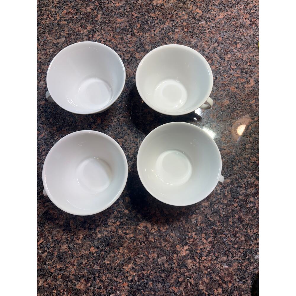 Crate & Barrel LOFT Design by Winterling-Germany White Handled Bowl/Mug Set of 4 - Picture 4 of 9
